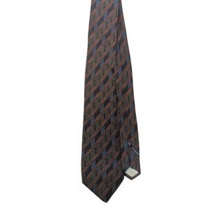 Vintage‎ Missoni colorful Cravatte Mens Silk Necktie 70's geometric Brown Blue